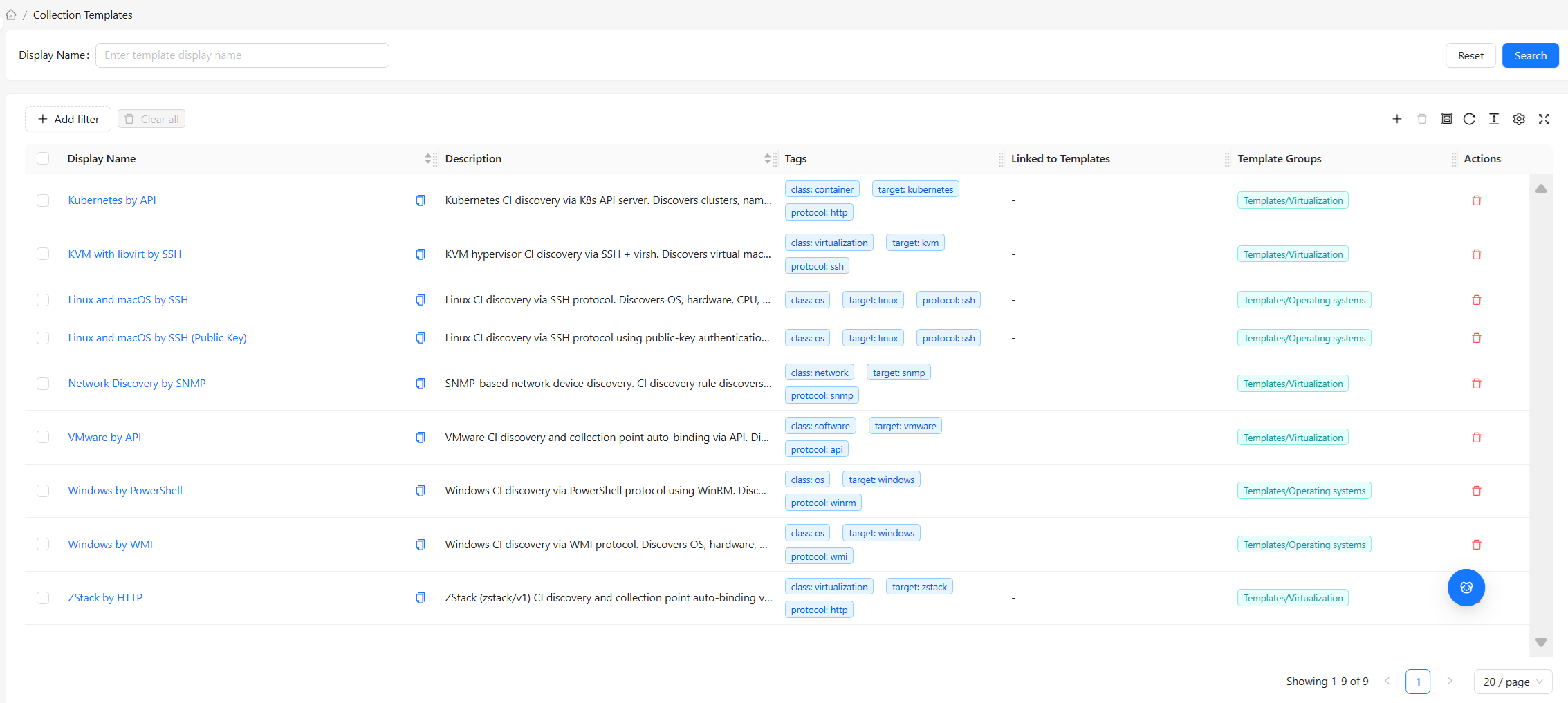 Collection Template list page